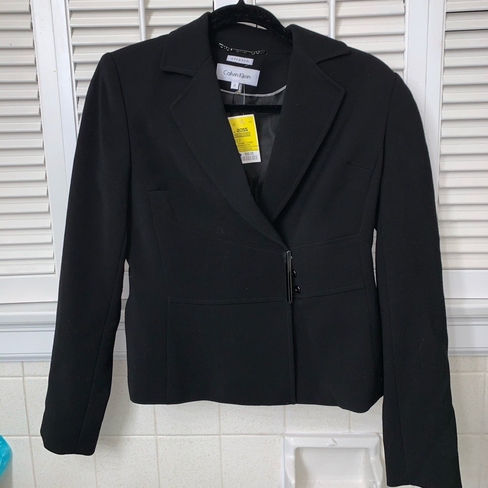 Calvin Klein Stretch Black Silver Blazer